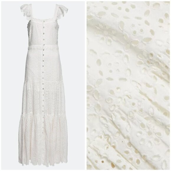 💕VERONICA BEARD💕 Aislin Broderie Anglaise Eyelet Cotton Maxi Dress White 6 NWT - Picture 10 of 16